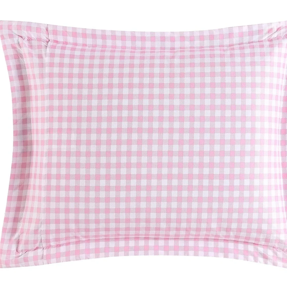 🆕 NWT King Duvet Set Reversible Plaid Floral 2 - n - 1 Betsey Johnson PINK NEW